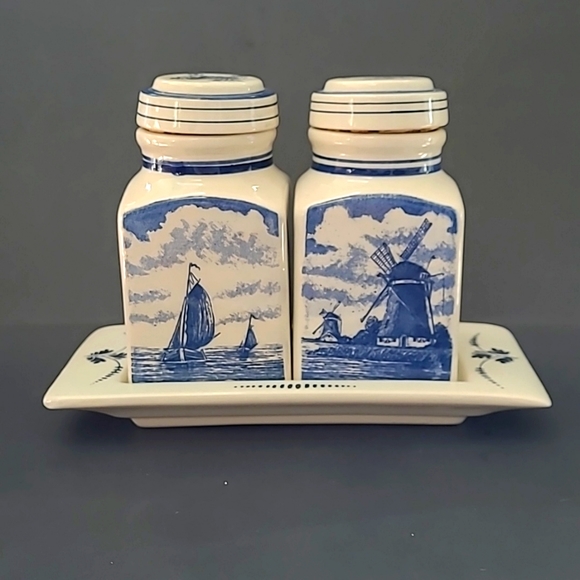 Delft Blauw Condiment Jars - Picture 1 of 8